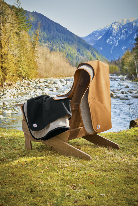 A blanket draped over a chair